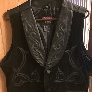 Men's Black Western Vest